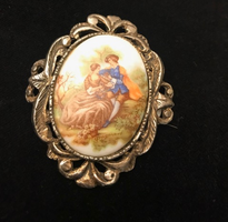 Fragonard Hanpainted Brooch